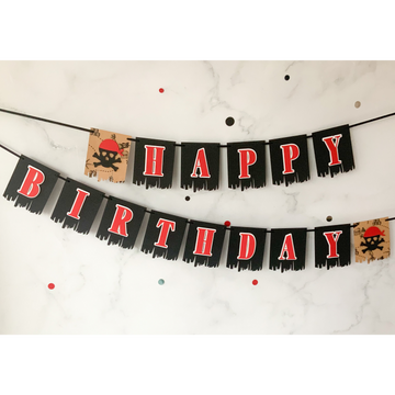 Pinfliers Pirate Theme Birthday Party Paper Happy Birthday Banner